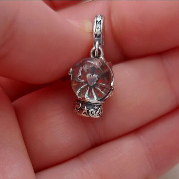 925 Silver Snow Globe Dangle Charm - Picture 5 of 8